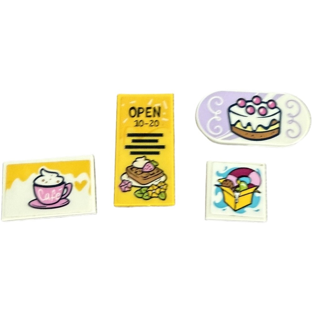 Lego Friends Bakery Food Sign Lot of 4 Bricks Replacement Build Pieces